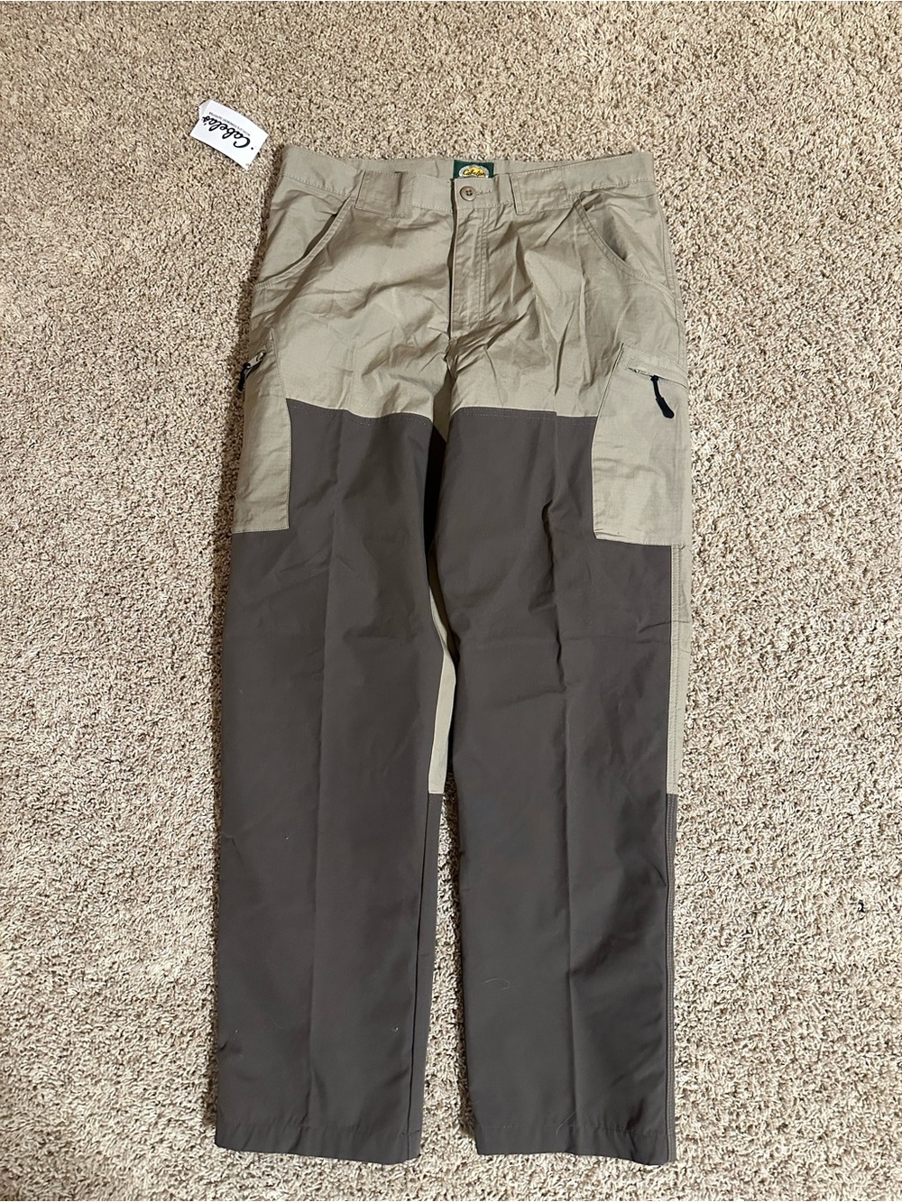 Men's Cabelas Two-Tone Utility Pants in Khaki and Dark Brown